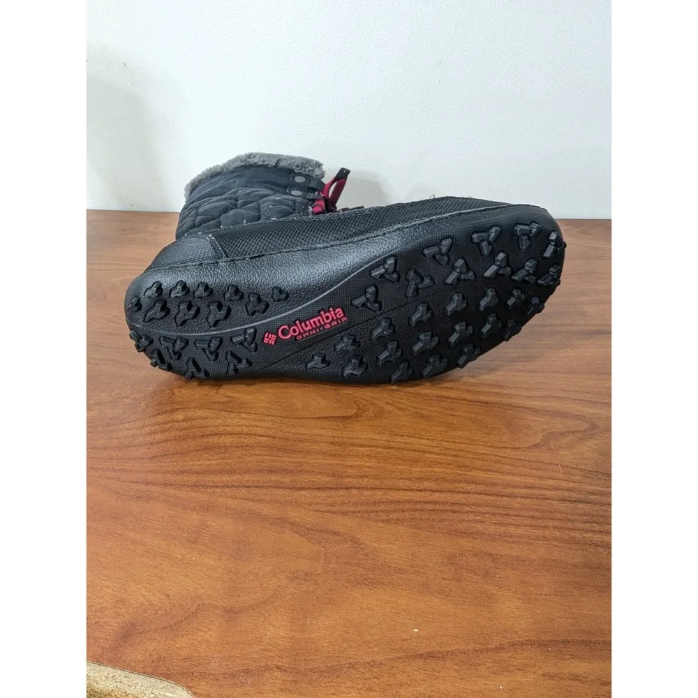 EUC Columbia Omni Grip Youth‎ Girls Minx Boots Black Pink Waterproof 6